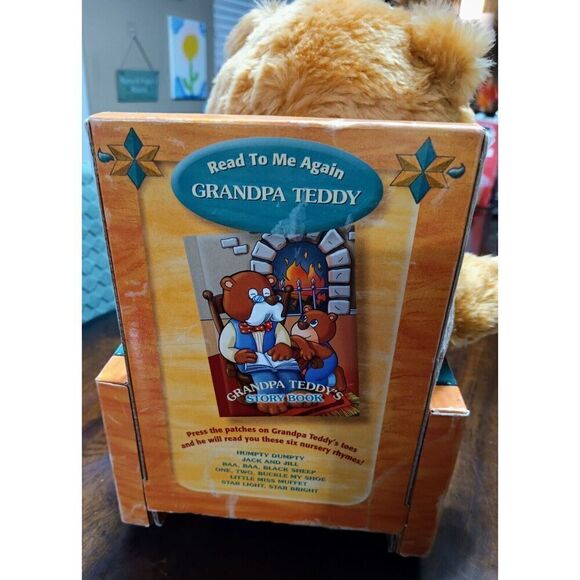Vintage Read To Me Again Grandpa Interactive Toy Teddy Bear and Book 1990’s - Picture 3 of 5